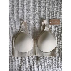 LUNA HUG EMBRACE YOUR CURVES FRONT CLOSURE BEIGE LARGE BRA NWT